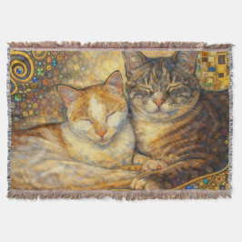 Manta Mejores amigos de gato inspirados en Klimt