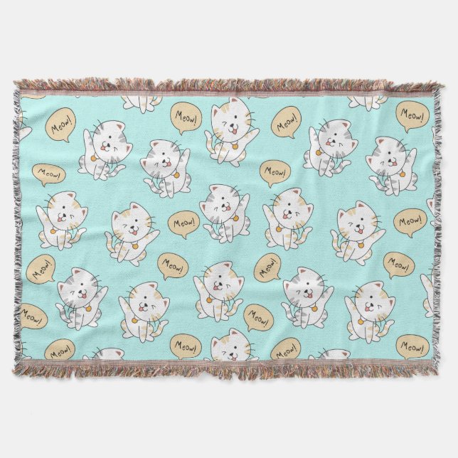 Manta Meow Kittens - Cuidada Cama De Lanzamiento De Gato (Anverso)