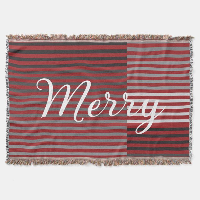Manta Merry -Red, Gray, Black, White Stripes (Anverso)