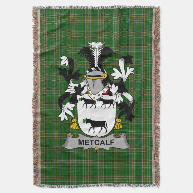 Manta Metal irlandés o Metcalfe Escudo familiar de escud (Frente vertical)