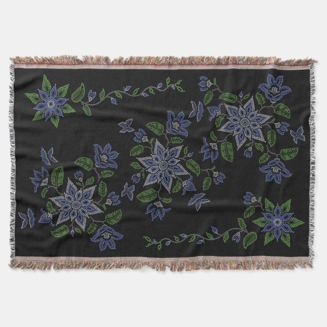 Manta Metis Art Blanket Native Beading Blankets (Anverso)