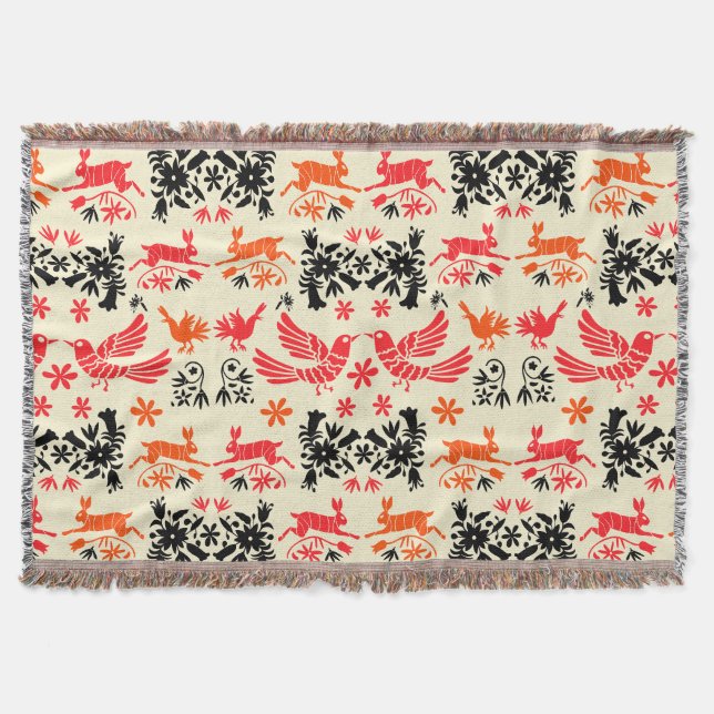 Manta Mexican Otomi Home Decor (Anverso)