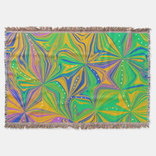 Manta Mezcla Verde Psicodélica Resumen Colorido