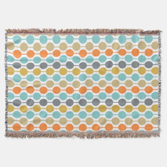 Manta Mid-Century Modern Retro Geometric Circles Pattern (Anverso)