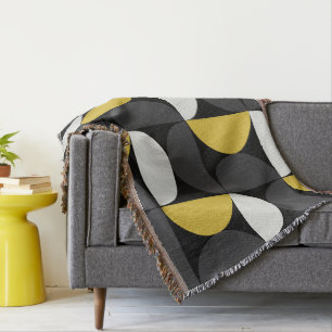 Manta MidCentury Modern turmmérico y gris de pistón
