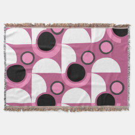 Manta MidCentury Moderno rosa, negro y gris