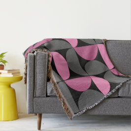 Manta MidCentury Moderno rosa, negro y gris
