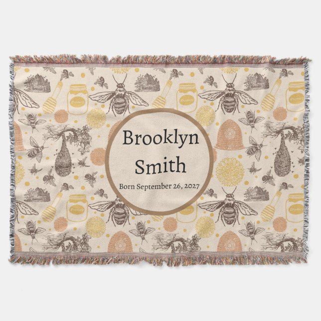 Manta Miel virgen personalizada Bumblebee (Anverso)