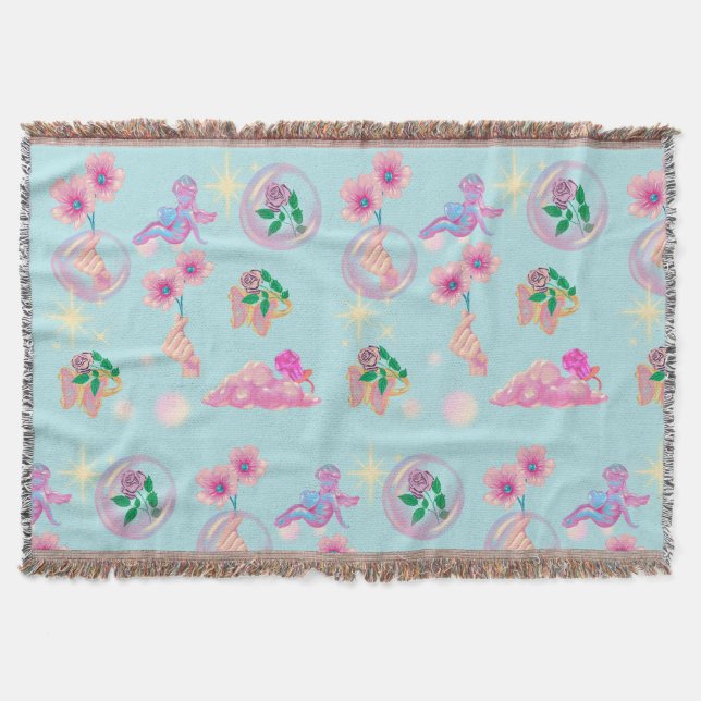 Manta Mikitiez ángulo de hadas cielo azul caramelos amor (Anverso)