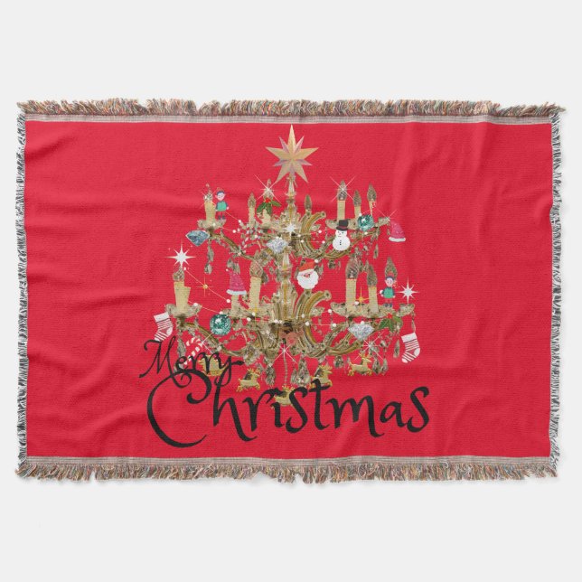 Manta Mikitiez clásicas whitechristmas luz jollyholly (Anverso)