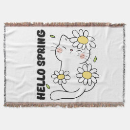 Manta Minimalist Aesthetic Hello Spring Cat & Daisy 
