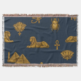 Manta Minimalist Navy & Antique Gold Egyptian Pattern