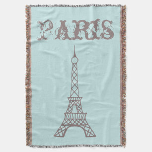 Manta Mint Paris Eiffel Tower Throw Blanket