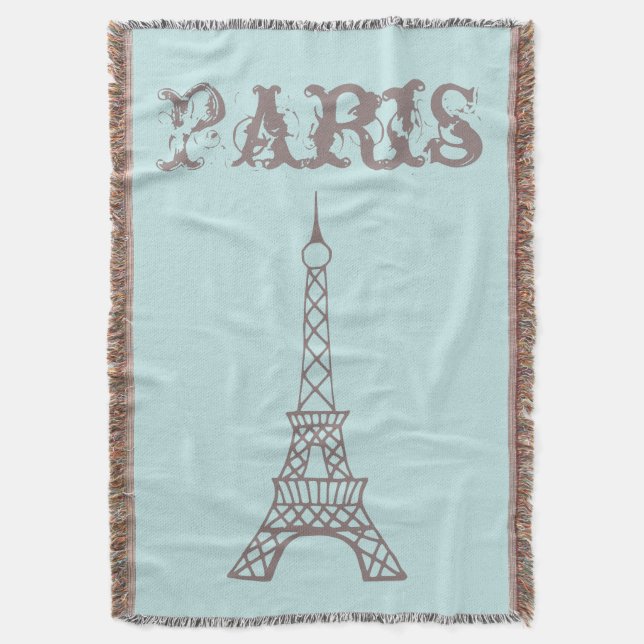 Manta Mint Paris Eiffel Tower Throw Blanket (Frente vertical)