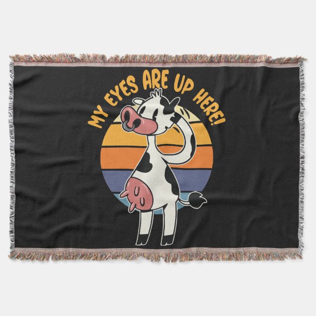 Manta ¡Mis ojos están aquí arriba! - Gráfica divertida d (Anverso)