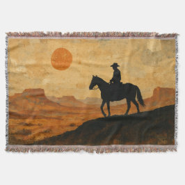 Manta Mixed Media Lone Rider Throw Blanket - Textured 