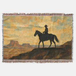 Manta Mixed Media Lone Rider Throw Blanket - Textured