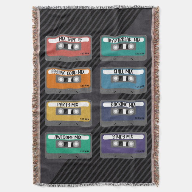 Manta Mixtape Throw Blanket (Frente vertical)