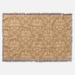 Manta Mocha Latte Brown Damask
