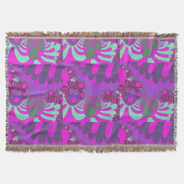 Manta Mod rosa y Verde azulado (Anverso)