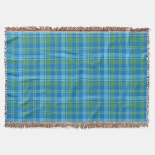 Manta Moda Blue Morning Glory Plaid Throw Blanket