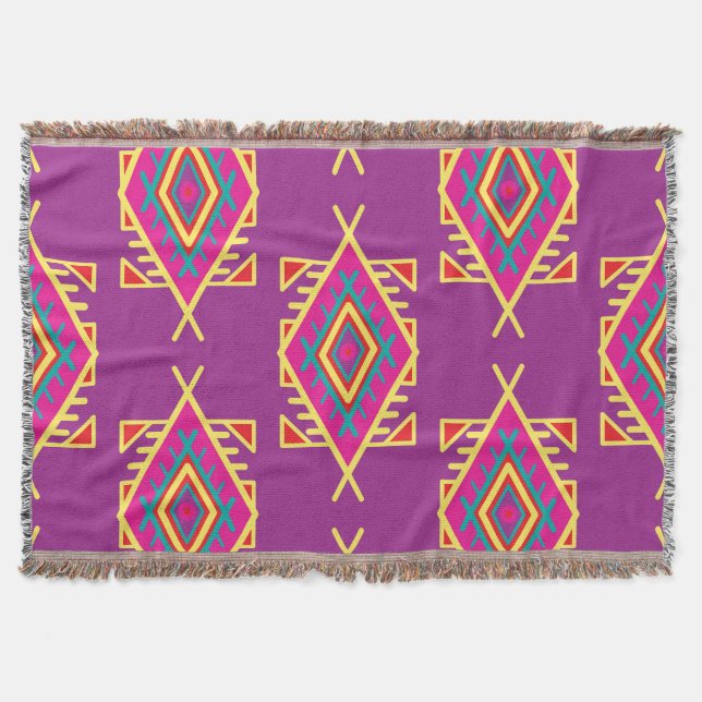 Manta Moda Boho: Ornamento étnico sin foco (Anverso)