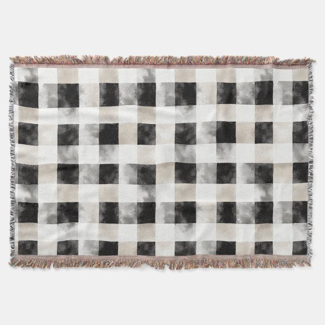 Manta Moda Cream Black Plaid Navidades (Anverso)