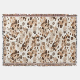 Manta Moda Cream Brown Leopardo Animal Print