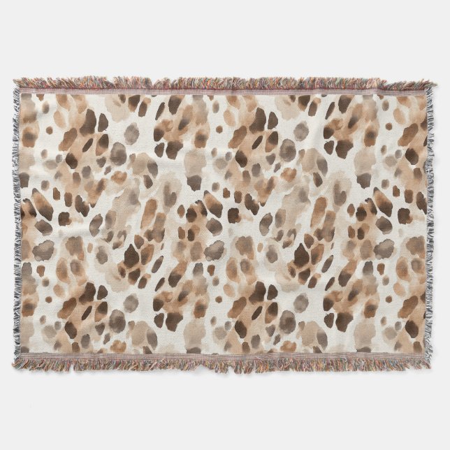 Manta Moda Cream Brown Leopardo Animal Print (Anverso)