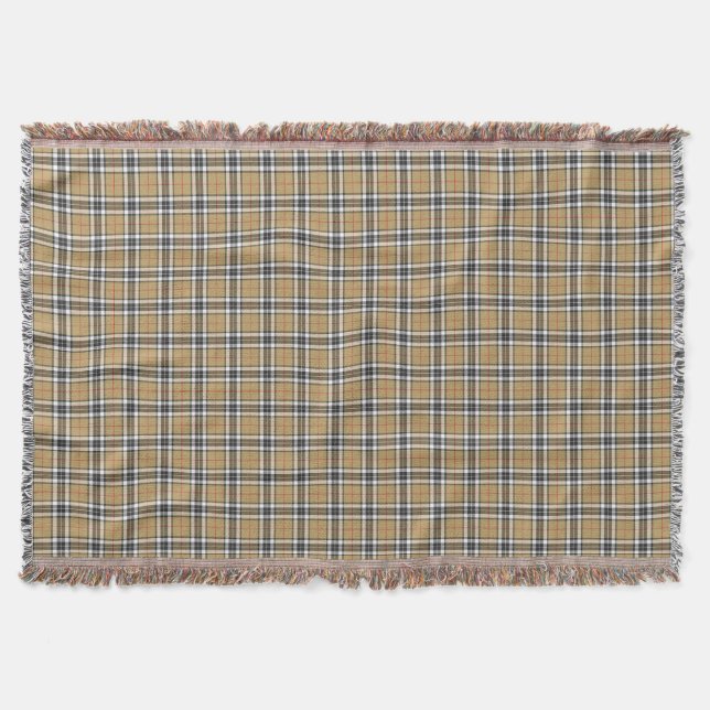 Manta Moda familiar Thomson Camel Tartan Plaid Pattern (Anverso)