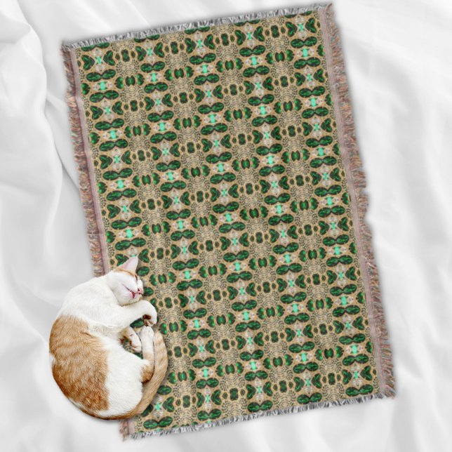 Manta moda giratoria arte arte deco oro esmeralda verde (girly chic fashion art deco gold emerald green throw blanket)
