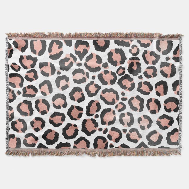 Manta Moda moderna Rosa negro Relieve metalizado dorado  (Anverso)