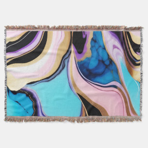 Manta Moda Pastel color púrpura azul oro Faux Marble