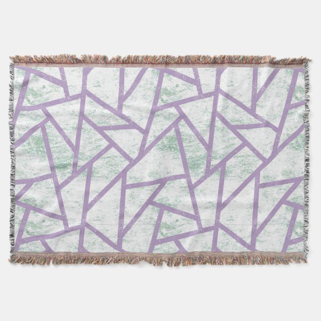Manta Modalidades de mosaico verde claro y lavanda (Anverso)