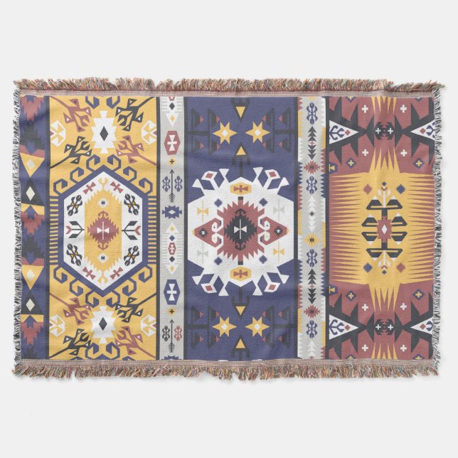 Manta Modelo brillante inconsútil en estilo tribal (Anverso)