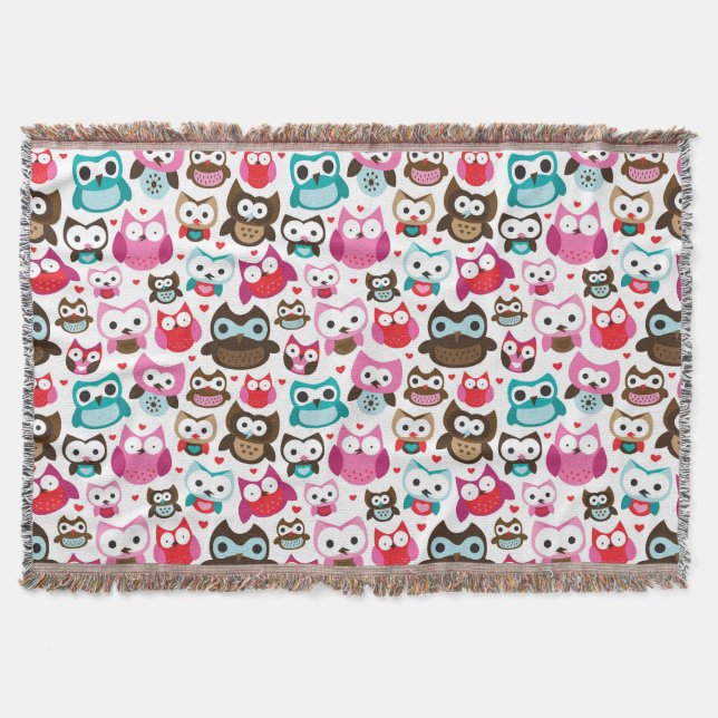 Manta modelo colorido del búho (Anverso)