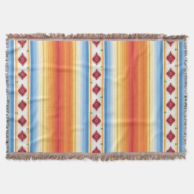 Manta Modelo combinado de Serape del mexicano (Anverso)