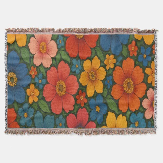 Manta Modelo de Flor Silvestre Brillante (Anverso)