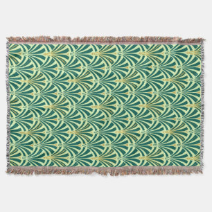 Manta Modelo de la fan del art déco - pino y verde menta