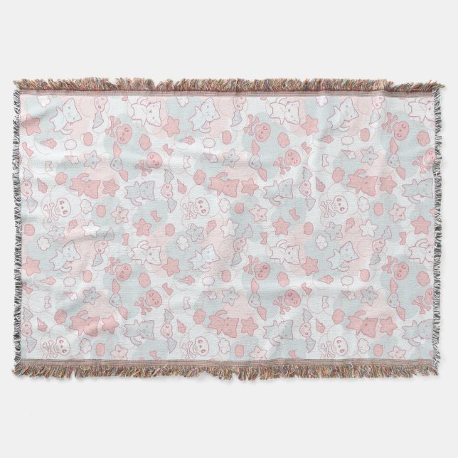 Manta modelo del kawaii con doodle (Anverso)