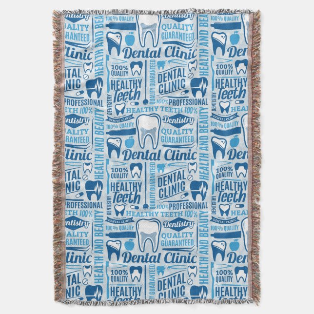 Manta Modelo dental azul de la clínica (Frente vertical)