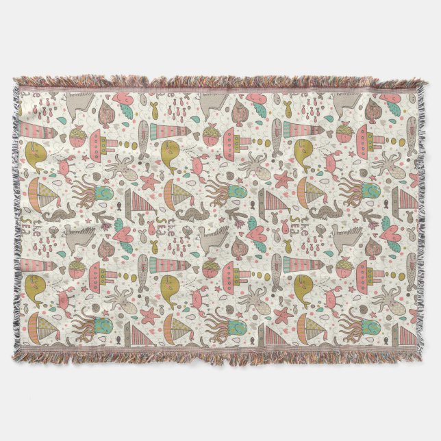 Manta Modelo divertido del verano con las naves (Anverso)