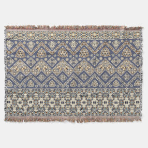 Manta Modelo étnico del marrón azul