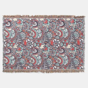 Manta Modelo floral del Doodle de Paisley