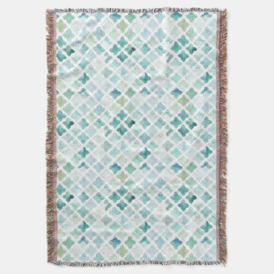 Manta Modelo pintado a mano de la turquesa