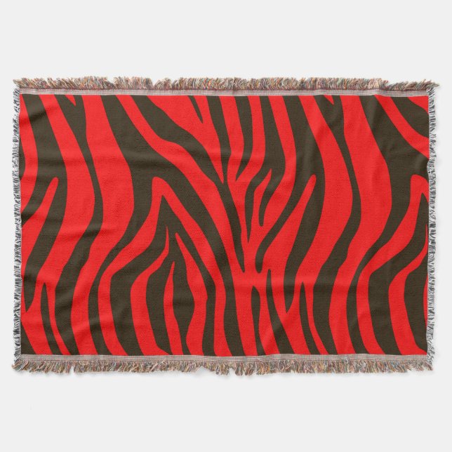 Manta Modelo rojo del estampado de animales de la cebra (Anverso)