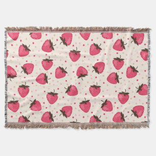 Manta Modelo rosado lindo y femenino de las fresas