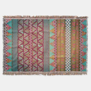 Manta Modelo tribal ambarino verde azulado oscuro de las