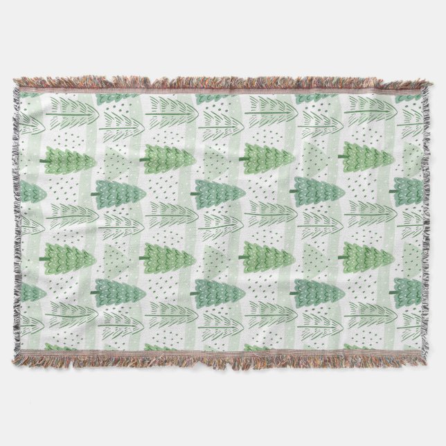 Manta Modern Christmas Trees Pattern  (Anverso)