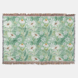 Manta Modern Daisy Flowers Winter